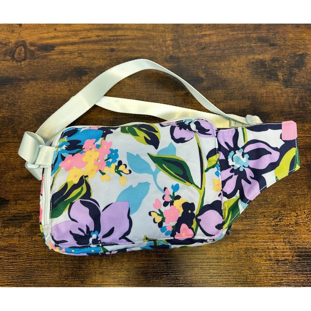 Vera Bradley Lighten Up Belt Bag Marian Floral Blue Pink Fanny Pack Small Medium - Picture 8 of 13